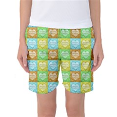 Colorful Happy Easter Theme Pattern Women s Basketball Shorts by dflcprintsclothing