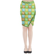 Colorful Happy Easter Theme Pattern Midi Wrap Pencil Skirt by dflcprintsclothing