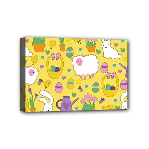 Cute Easter Pattern Mini Canvas 6  X 4  by Valentinaart