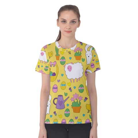 Cute Easter Pattern Women s Cotton Tee by Valentinaart