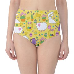 Cute Easter Pattern High-waist Bikini Bottoms