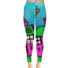 Cartoon Grunge Cat Wallpaper Background Leggings  by Nexatart