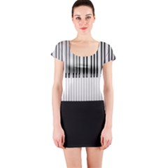 Piano Keys On The Black Background Short Sleeve Bodycon Dress by Nexatart