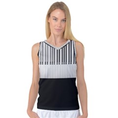 Piano Keys On The Black Background Women s Basketball Tank Top by Nexatart