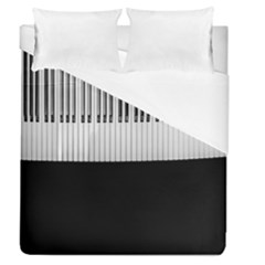 Piano Keys On The Black Background Duvet Cover (queen Size) by Nexatart