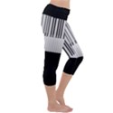 Piano Keys On The Black Background Capri Yoga Leggings View3