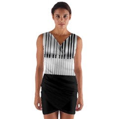 Piano Keys On The Black Background Wrap Front Bodycon Dress by Nexatart