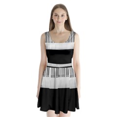 Piano Keys On The Black Background Split Back Mini Dress  by Nexatart