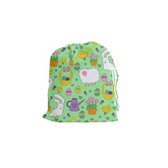 Cute Easter Pattern Drawstring Pouches (small)  by Valentinaart