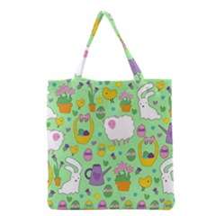 Cute Easter Pattern Grocery Tote Bag by Valentinaart