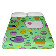 Cute Easter Pattern Fitted Sheet (king Size) by Valentinaart