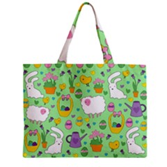 Cute Easter Pattern Zipper Mini Tote Bag by Valentinaart