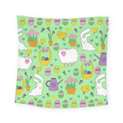 Cute Easter Pattern Square Tapestry (small) by Valentinaart