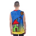 Colorful Illustration Of A Doodle House Men s Basketball Tank Top View2