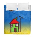 Colorful Illustration Of A Doodle House Duvet Cover Double Side (Full/ Double Size) View1