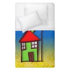 Colorful Illustration Of A Doodle House Duvet Cover (single Size)