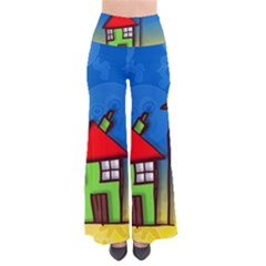 Colorful Illustration Of A Doodle House Pants by Nexatart