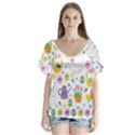 Cute Easter pattern Flutter Sleeve Top View1