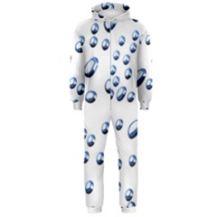 Water Drops On White Background Hooded Jumpsuit (men)  by Nexatart