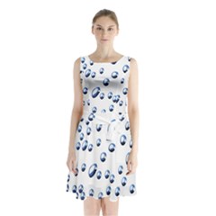 Water Drops On White Background Sleeveless Chiffon Waist Tie Dress by Nexatart