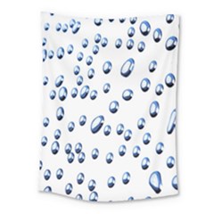 Water Drops On White Background Medium Tapestry