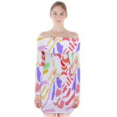 Motorcycle Racing The Slip Motorcycle Long Sleeve Off Shoulder Dress by Nexatart