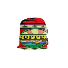 Coffee Tin A Classic Illustration Drawstring Pouches (small)  by Nexatart