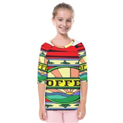 Coffee Tin A Classic Illustration Kids  Quarter Sleeve Raglan Tee