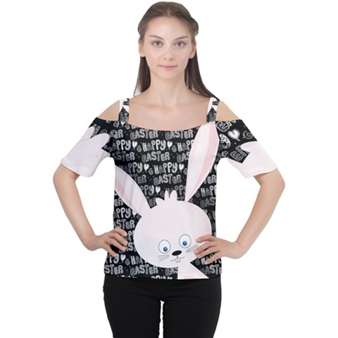 Easter Bunny  Women s Cutout Shoulder Tee by Valentinaart