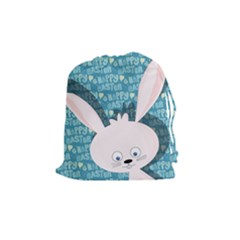 Easter Bunny  Drawstring Pouches (medium)  by Valentinaart