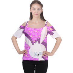 Easter Bunny  Women s Cutout Shoulder Tee