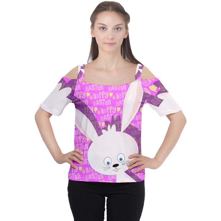 Easter bunny  Women s Cutout Shoulder Tee