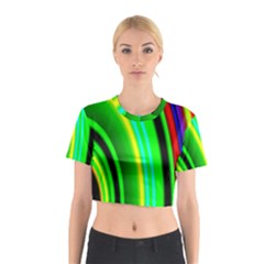 Multi Colorful Radiant Background Cotton Crop Top by Nexatart