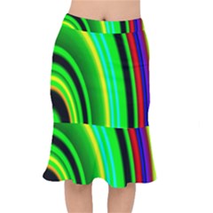 Multi Colorful Radiant Background Mermaid Skirt