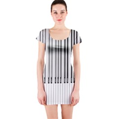 Abstract Piano Keys Background Short Sleeve Bodycon Dress by Nexatart