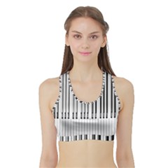 Abstract Piano Keys Background Sports Bra With Border by Nexatart