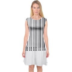 Abstract Piano Keys Background Capsleeve Midi Dress by Nexatart