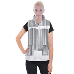 Abstract Piano Keys Background Women s Button Up Puffer Vest by Nexatart