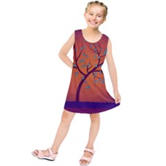 Beautiful Tree Background Kids  Tunic Dress