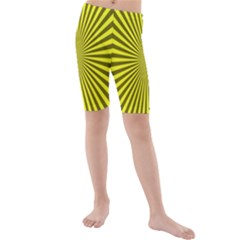 Sunburst Pattern Radial Background Kids  Mid Length Swim Shorts by Nexatart