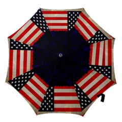 Grunge American Flag Background Hook Handle Umbrellas (medium) by Nexatart