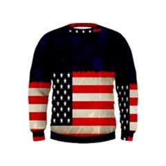 Grunge American Flag Background Kids  Sweatshirt by Nexatart