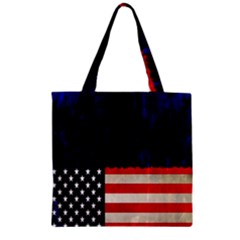 Grunge American Flag Background Zipper Grocery Tote Bag by Nexatart