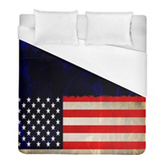 Grunge American Flag Background Duvet Cover (full/ Double Size)