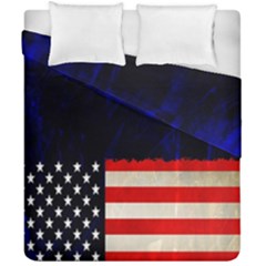 Grunge American Flag Background Duvet Cover Double Side (california King Size)