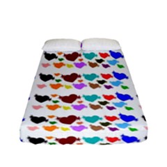 A Creative Colorful Background With Hearts Fitted Sheet (full/ Double Size) by Nexatart