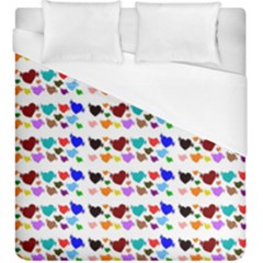 A Creative Colorful Background With Hearts Duvet Cover (king Size) by Nexatart