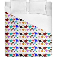 A Creative Colorful Background With Hearts Duvet Cover (california King Size)