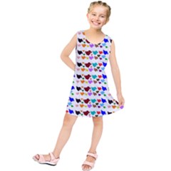 A Creative Colorful Background With Hearts Kids  Tunic Dress