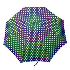 Digital Polka Dots Patterned Background Folding Umbrellas by Nexatart